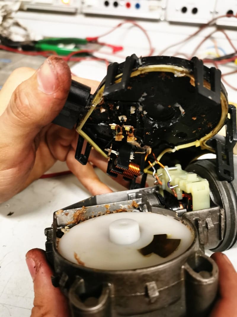 Motor from defective windshield wiper