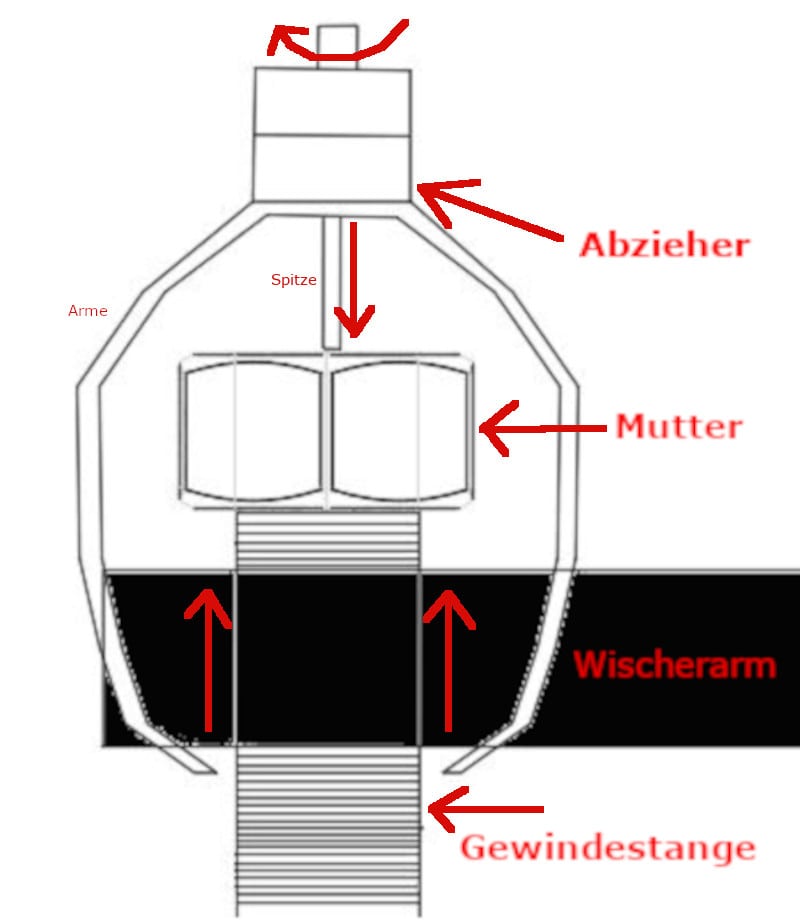 Táctica para extraer los brazos del limpiaparabrisas con el extractor