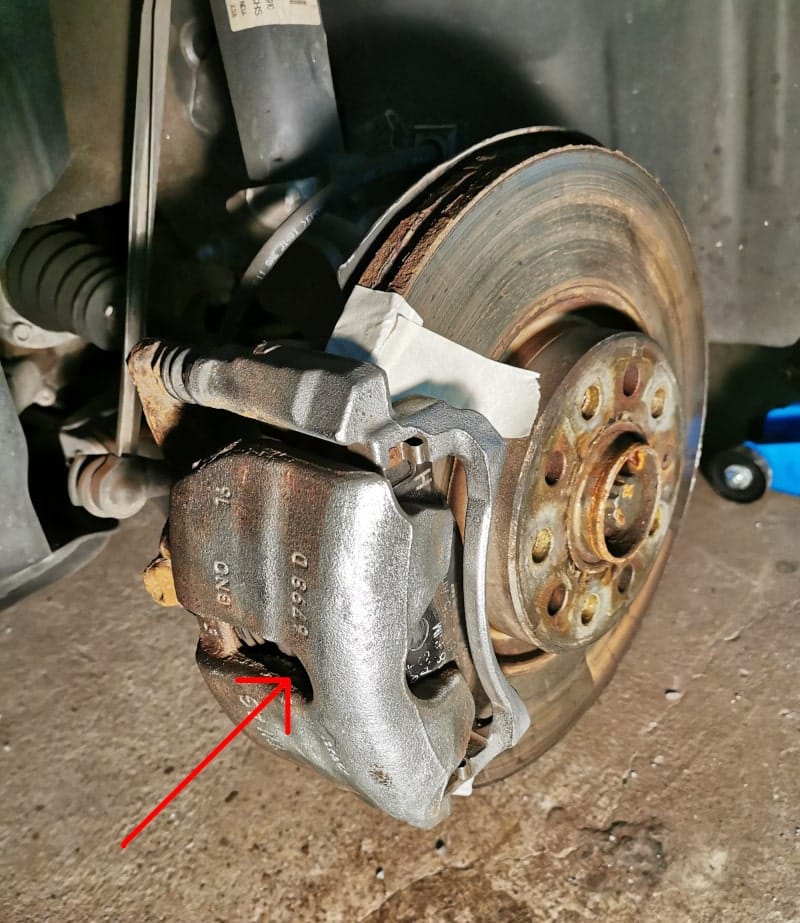 Ilustración de una pinza de freno