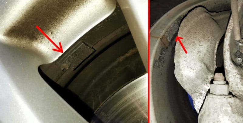 Posición de los pesos en la llanta que se utilizan para equilibrar las ruedas.