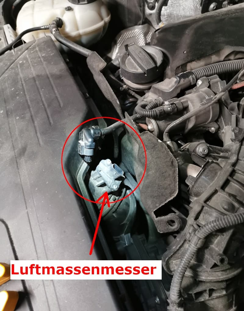 Car jerks when accelerating Cause 7: Mass air flow sensor defective, LMM position