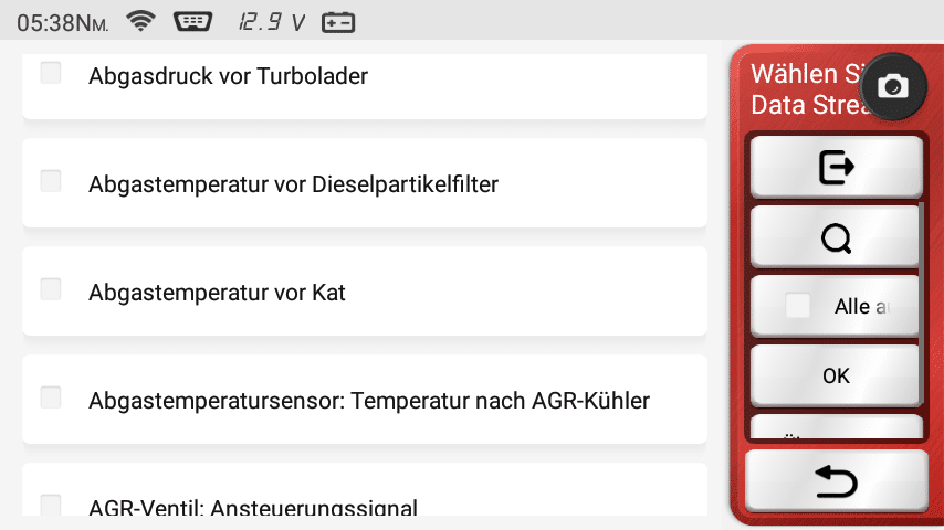 Sensors that can be called up to read out live data