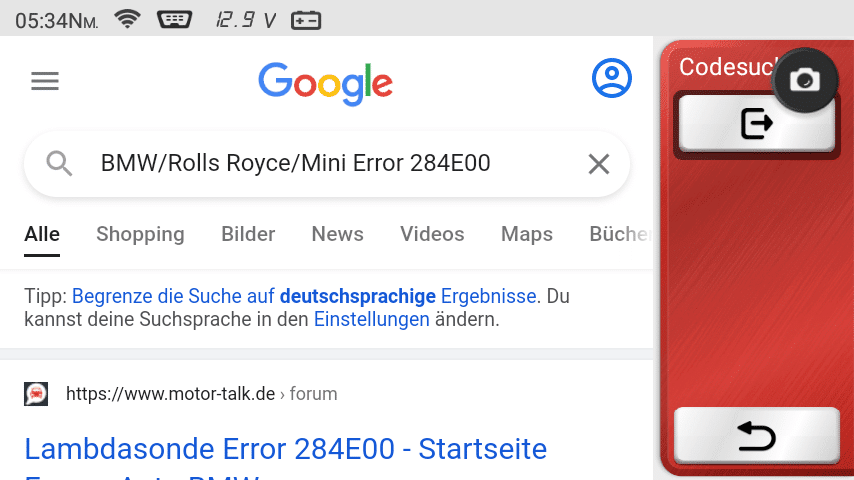 Google search with the MUCAR CS4