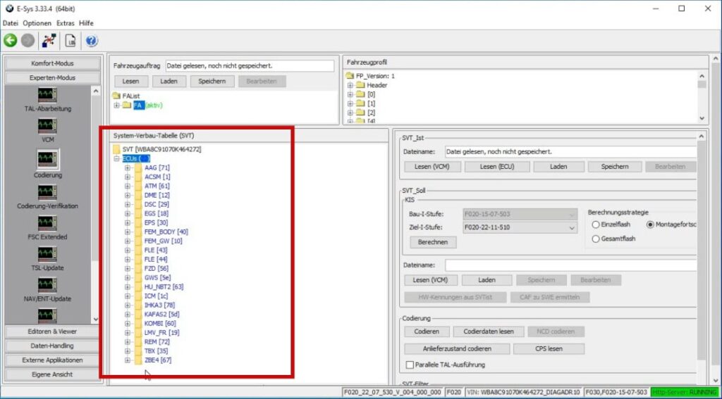 Control units BMW F30 LCI (without steering column switch SZL_LWS)