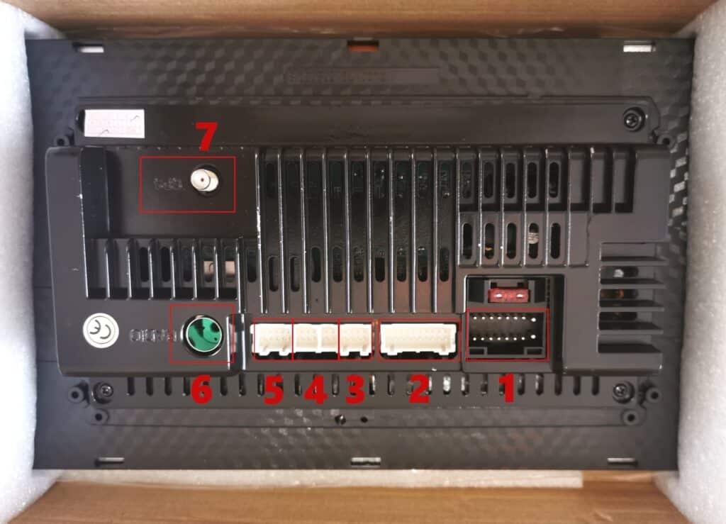 Rear side connections Android Radio