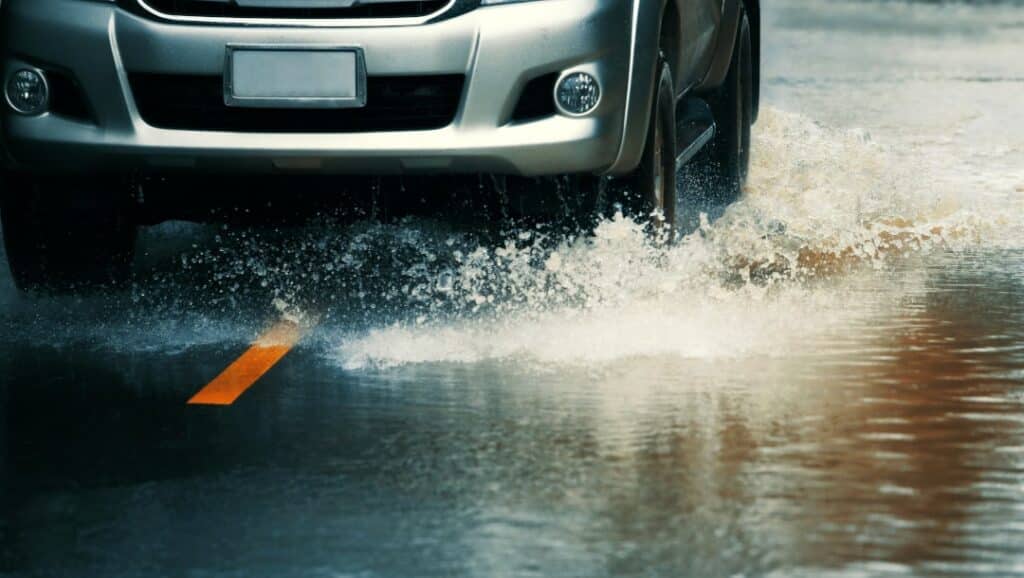 Risk of driving through water that is too deep