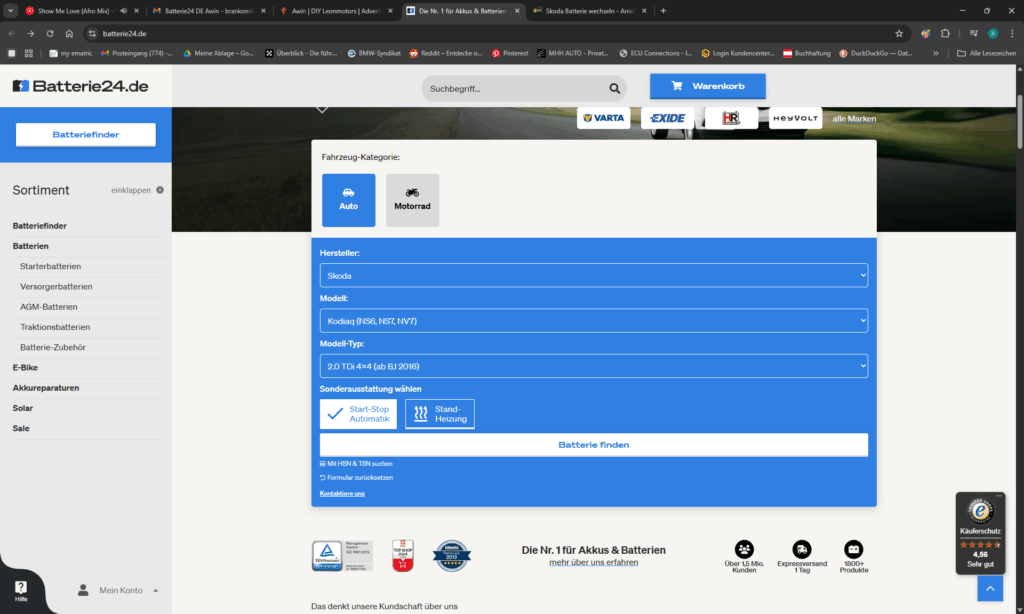 Batterie vergleichen_finden