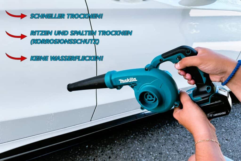 MAKITA DUB185Z_drying Car drying with Makita DUB185Z blower