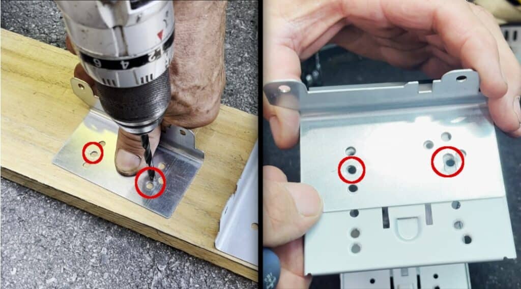 ATOTO S8 Wywierć metalowe wsporniki Otwory adaptacyjne metalowe wsporniki radioodbiornika DIN