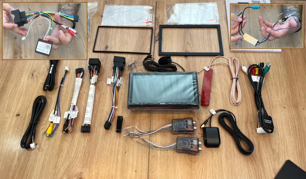 Okablowanie ATOTO S8_zakres dostawy_2 Zakres dostawy ATOTO S8 i adaptery zewnętrzne