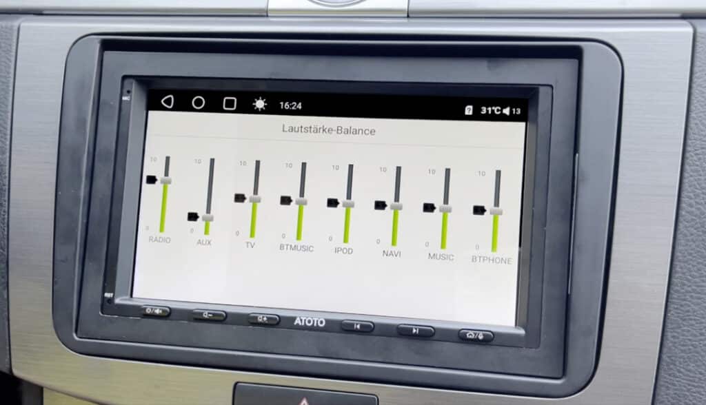 Specjalne ustawienia audio ATOTO S8 Specjalny korektor dźwięku w "ukrytym menu" ATOTO S8