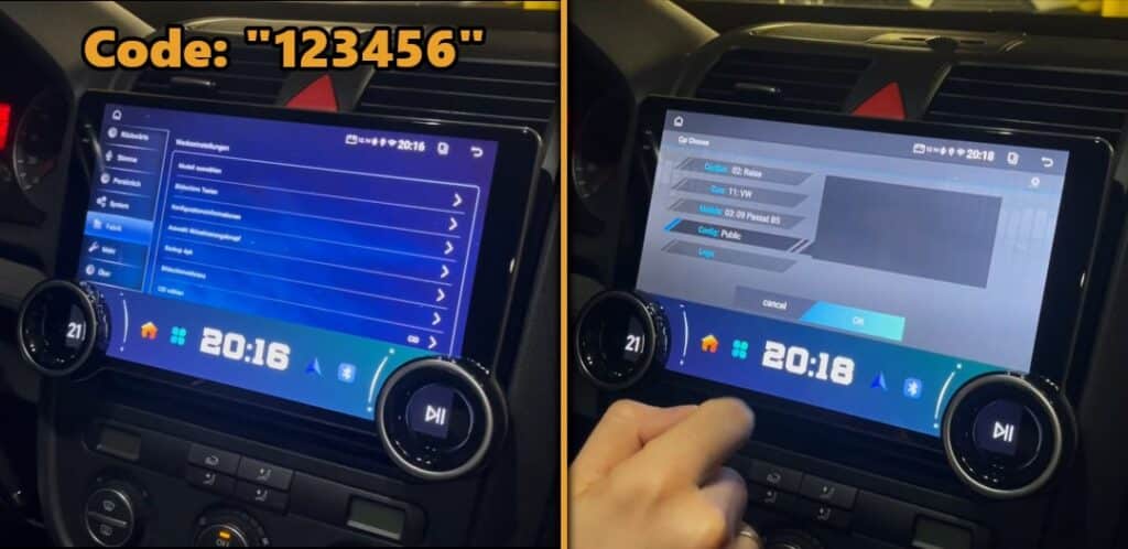 Dostosowanie interfejsu CAN-BUS w ukrytym menu