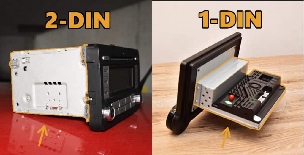 Porównanie 1-DIN i 2-DIN Porównanie konstrukcji 1-DIN i 2-DIN w radiach samochodowych