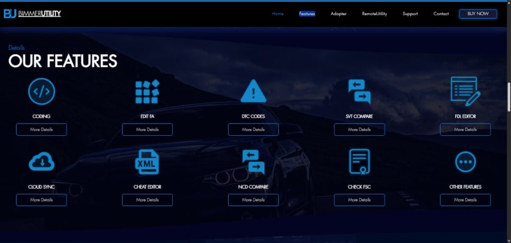 Funciones de BimmerUtility Todas las funciones del programa independiente BimmerUtility