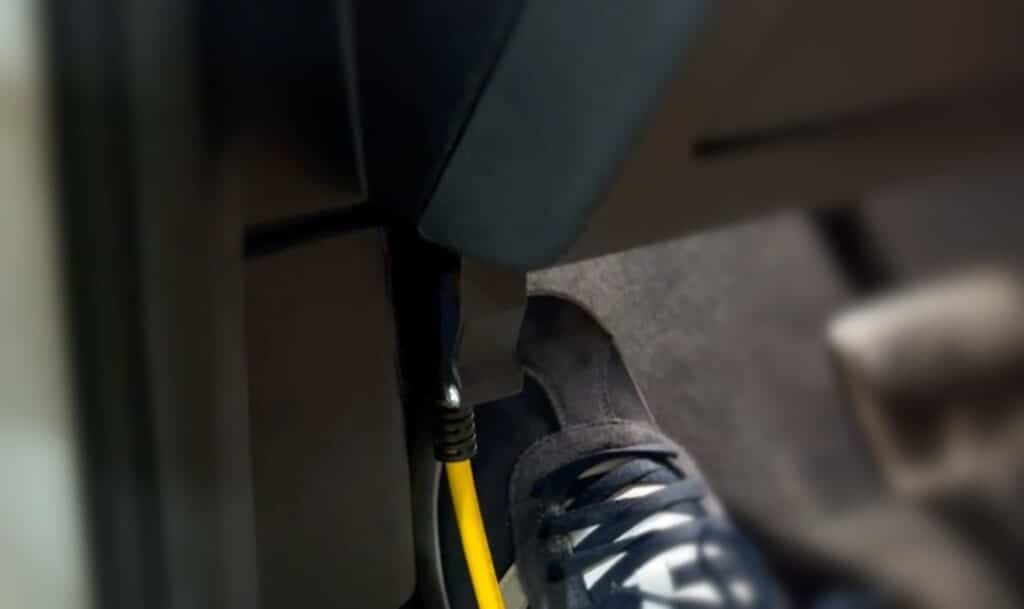 ENET cable in OBD socket ENET cable plugged into the OBD socket