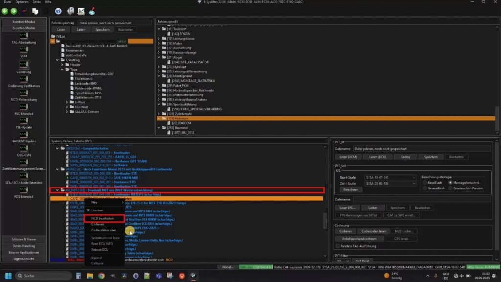 HU_NBT2 Read coding data and edit NCD Read out coding data from HU_NBT2