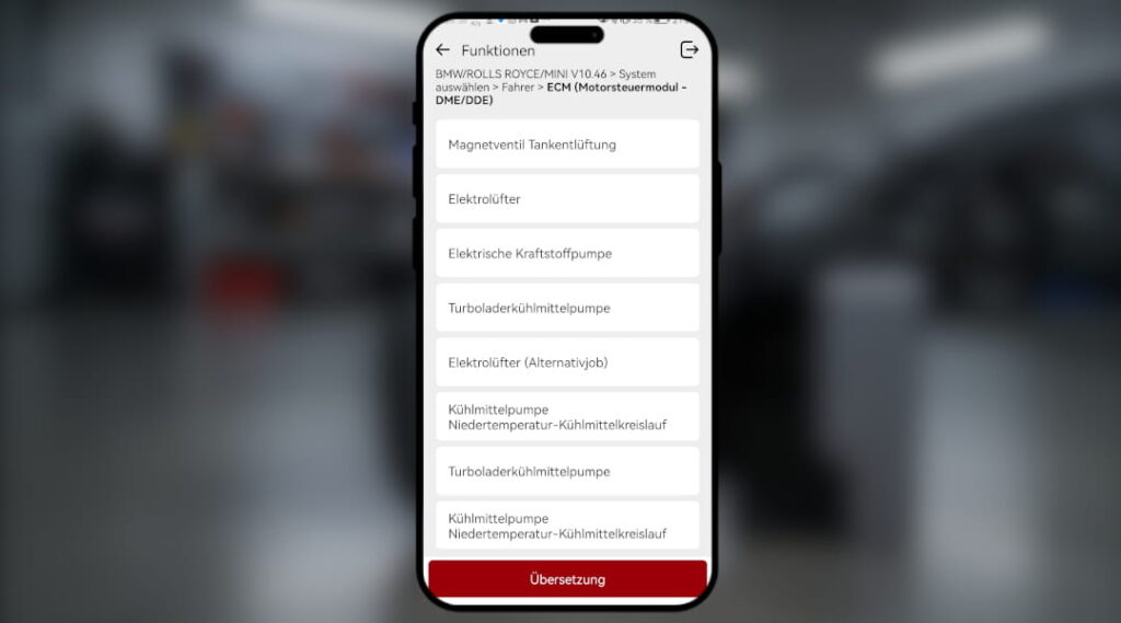 Testy uruchamiania Kingbolen Ediag Elite Przeprowadzanie testu uruchamiania za pośrednictwem aplikacji