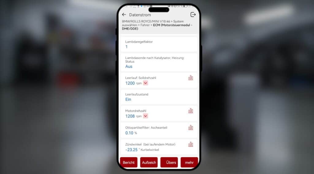 Odczyt danych na żywo z Kingbolen Ediag Elite Odczyt danych na żywo w aplikacji Kinbolen Ediag Elite
