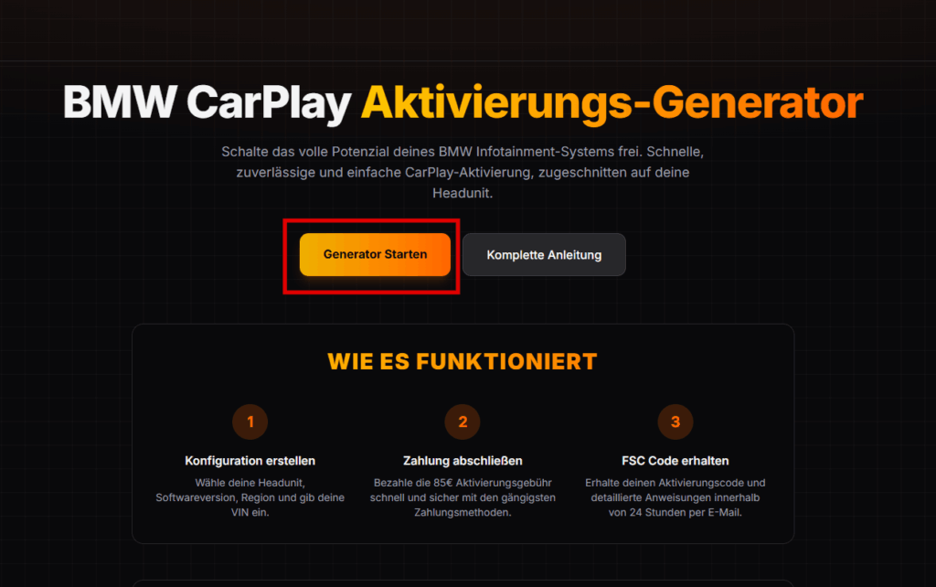 Carplay Generator Start Generator BMW Carplay freischalten: Generator starten Anleitung