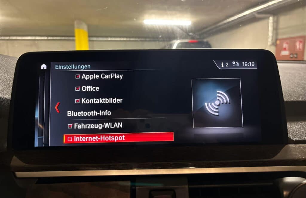 I-Drive_Hotspot Hat mein BMW eine WIFI Antenne? Methode 1 zum herausfinde über das i-Drive Menü --> "Internet-Hotsport"