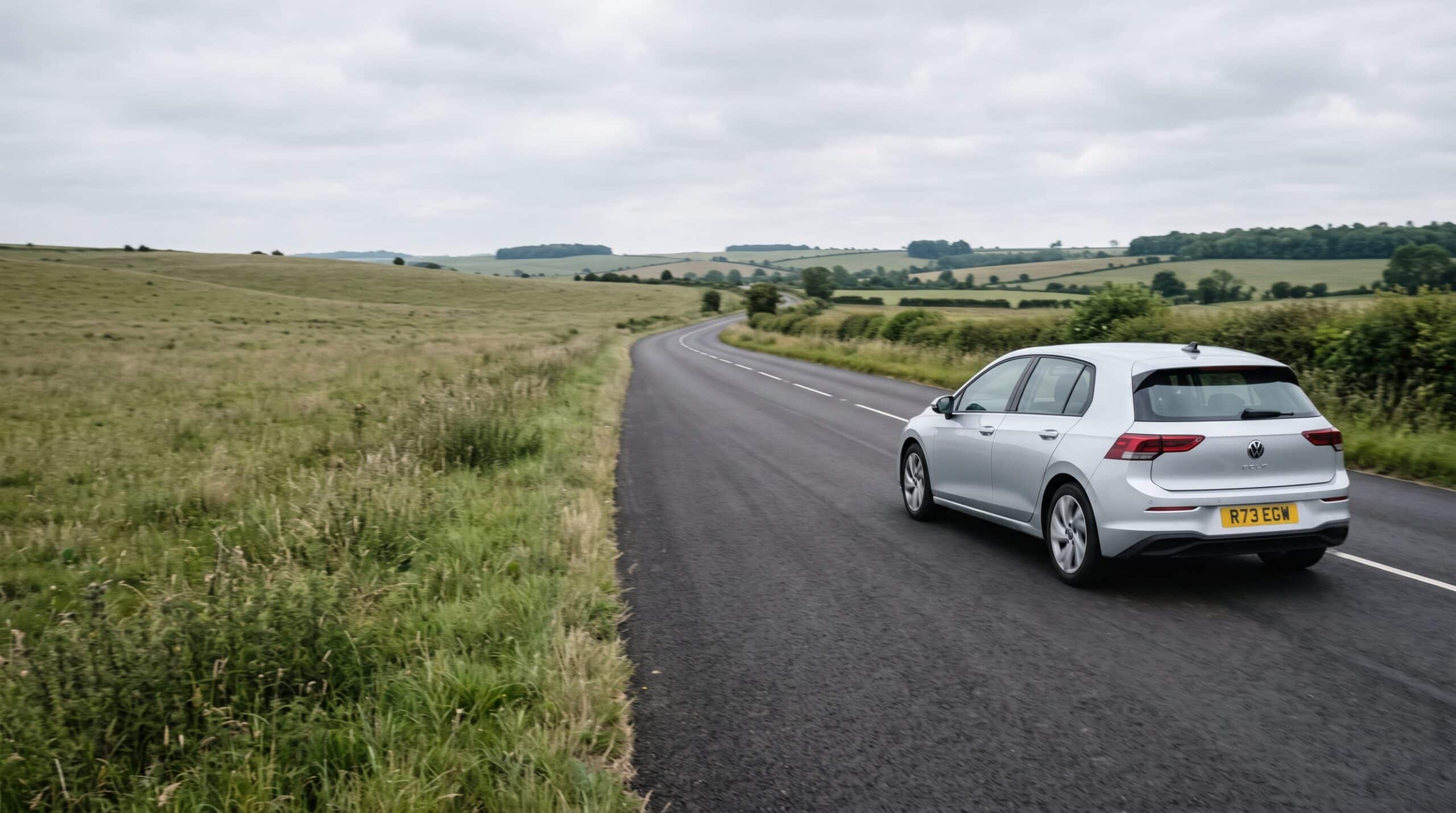 Breaking in a new car on a country road